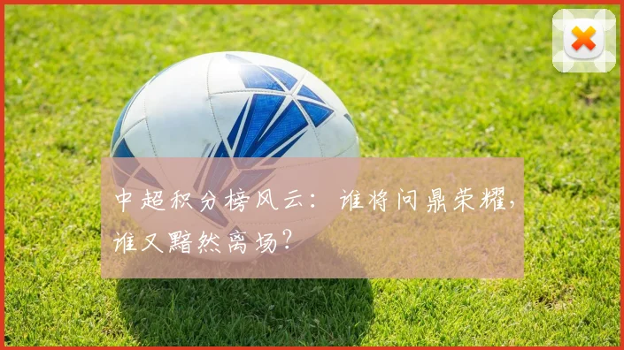 中超积分榜风云:谁将问鼎荣耀,谁又黯然离场?